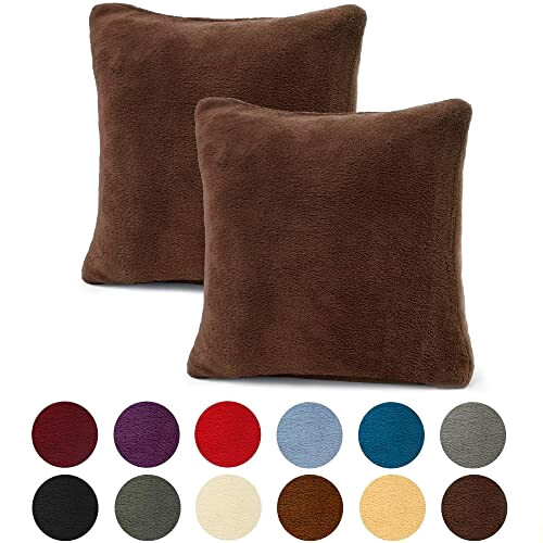 Housse de coussin marron foncé 2 pièces 40x40 cm variant 0 