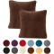 Housse de coussin marron foncé 2 pièces 40x40 cm - miniature variant 1