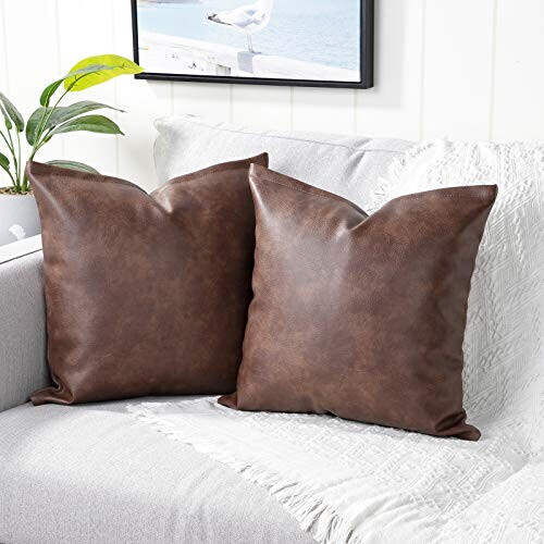 Housse de coussin marron foncé 2 pièces 45x45 cm variant 0 