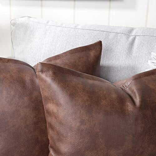 Housse de coussin marron foncé 2 pièces 45x45 cm variant 1 