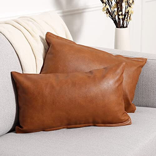 Housse de coussin marron 2 pièces 30x50 cm