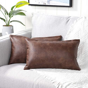 Housse de coussin marron foncé 2 pièces 30x50 cm