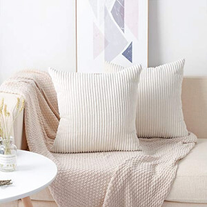 Housse de coussin beige 2 pièces 45x45 cm