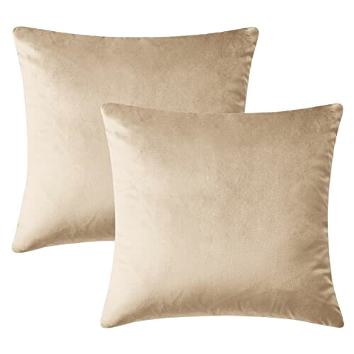 Housse de coussin beige 2 pièces 46x46 cm