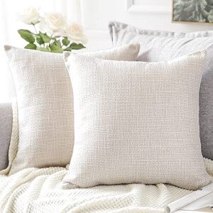 Housse de coussin beige 2 pièces 60x60 cm