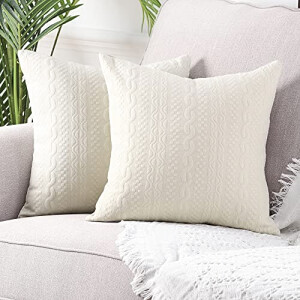 Housse de coussin beige 2 pièces 40x40 cm