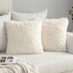 Housse de coussin beige 2 pièces 60x60 cm