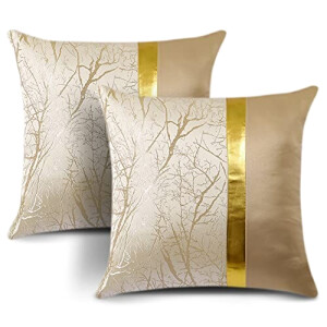 Housse de coussin beige 2 pièces 45x45 cm