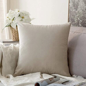 Housse de coussin beige 2 pièces 45x45 cm