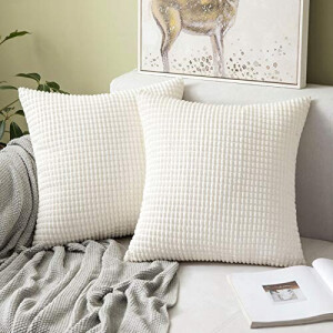 Housse de coussin beige 2 pièces 50x50 cm